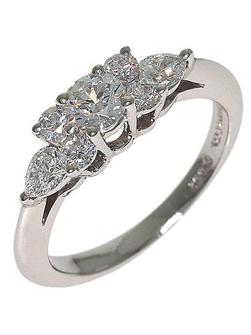 Tiffany & Co. Tiffany &amp; Co. Seven-Stone Diamond Ring, Platinum PT950, Women's Ring. (view 2)