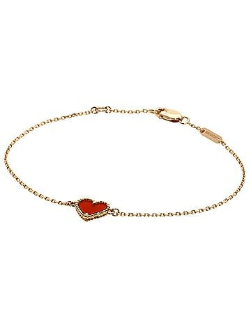 Van Cleef & Arpels Van Cleef &amp; Arpels Sweet Alhambra Carnelian Heart Bracelet 18K Pink Gold Women's (view 1)