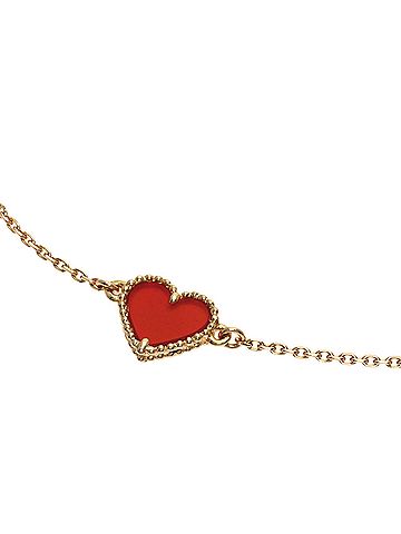 Van Cleef & Arpels Van Cleef &amp; Arpels Sweet Alhambra Carnelian Heart Bracelet 18K Pink Gold Women's (view 2)