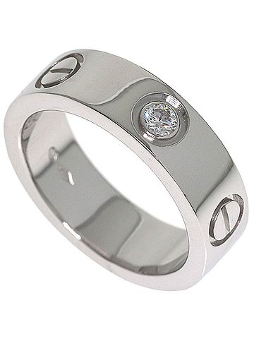 Cartier Cartier Love Ring 1P Diamond #49 Platinum PT950 Women's CARTIER (view 1)