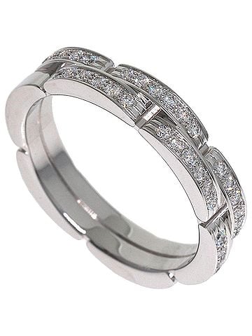 Cartier Cartier Maillon Panthère 2-Row Diamond Ring #55 18K White Gold Women's CARTIER (view 1)