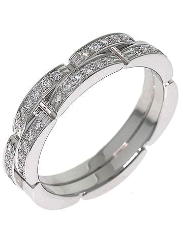 Cartier Cartier Maillon Panthère 2-Row Diamond Ring #55 18K White Gold Women's CARTIER (view 2)