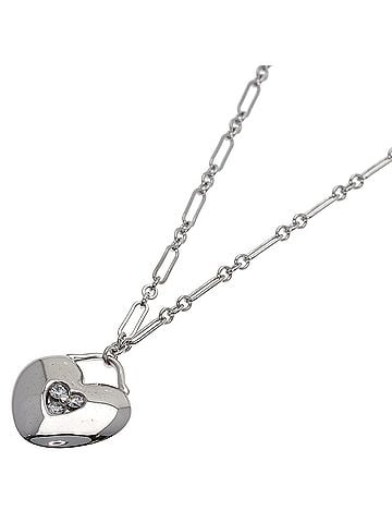 Tiffany & Co. Tiffany &amp; Co. Heart 3-Diamond Necklace, 18K White Gold, Women's. (view 1)