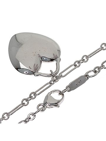 Tiffany & Co. Tiffany &amp; Co. Heart 3-Diamond Necklace, 18K White Gold, Women's. (view 2)