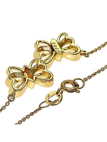 Tiffany & Co. Tiffany &amp; Co. Double Butterfly Necklace, 18K Yellow Gold, Women's. (view 2)