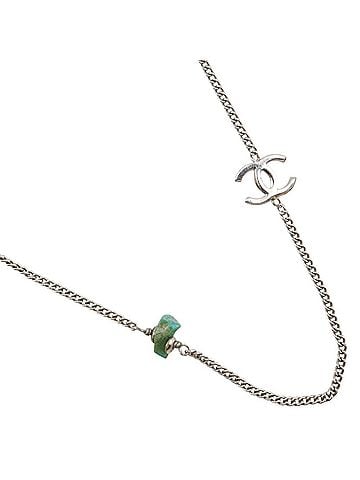 Chanel Chanel Coco Mark Long Necklace, Metal, 1998, Silver 98P, Approx. 10.1g, Women's Necklace (view 1)