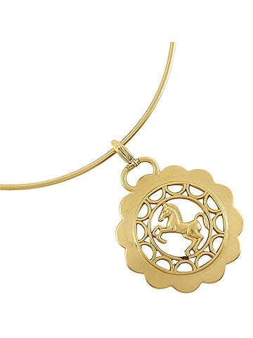 Hermès Hermes Cheval Horse Motif Choker (Bijouterie Fantaisie) Gold Plated, Approx. 46g, Women's. (view 1)