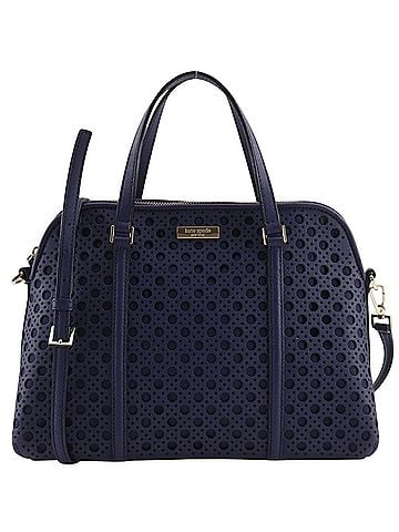 Kate Spade New York Kate Spade Newbury Lane Caining Handbag, Perforated Leather, Navy, 2-way, A5 Size, Women's (view 1)