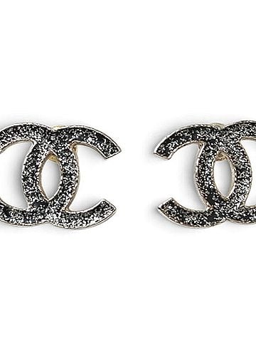 Chanel Chanel earrings, CHANEL CC Coco Mark, silver, black metallic, 12C (view 2)