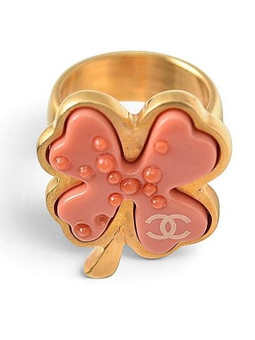 Chanel Chanel ring, CHANEL Coco Mark flower motif, pink gold (view 1)