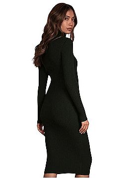 Lulus Turtleneck Ribbed Midi Sweater Dress Casual Dress (view 2)