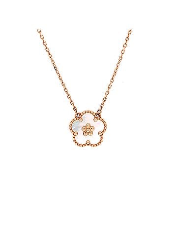 Van Cleef & Arpels Lucky Spring Plum Blossom Pendant Necklace 18K Rose Gold and Mother of Pearl (view 1)