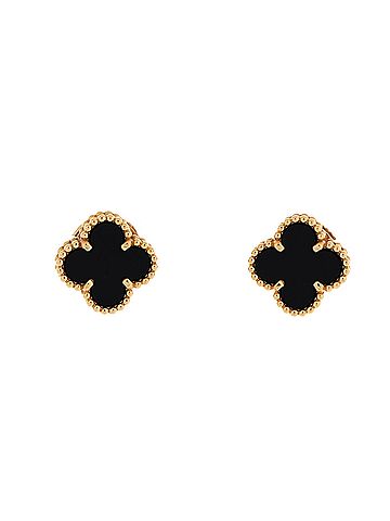 Van Cleef & Arpels Sweet Alhambra Stud Earrings 18K Yellow Gold and Onyx (view 1)