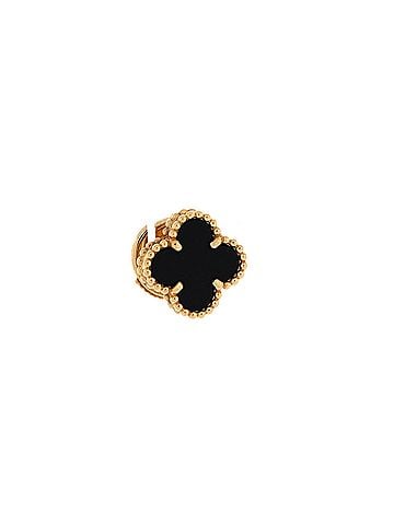 Van Cleef & Arpels Sweet Alhambra Stud Earrings 18K Yellow Gold and Onyx (view 2)