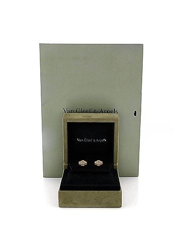 Van Cleef & Arpels Sweet Alhambra Stud Earrings 18K Yellow Gold and Mother of Pearl (view 2)