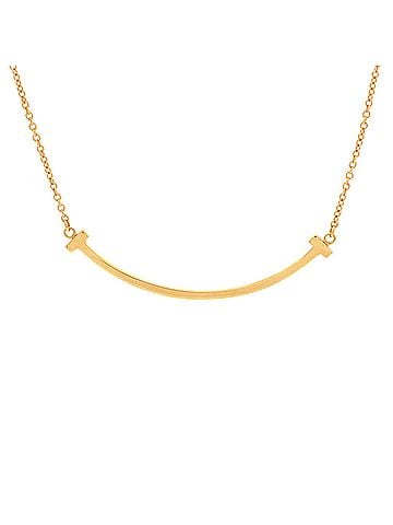 Tiffany & Co. T Smile Pendant Necklace 18K Rose Gold Small (view 1)