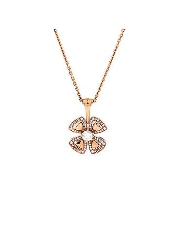 Bvlgari Fiorever Pendant Necklace 18K Rose Gold with Diamonds (view 1)