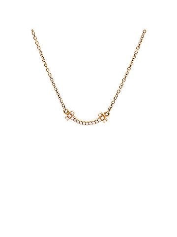Tiffany & Co. T Smile Pendant Necklace 18K Rose Gold with Diamonds Mini (view 1)