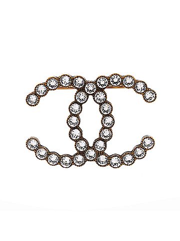 Chanel CC Brooch Metal with Crystals (view 1)