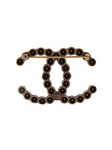 Chanel CC Brooch Metal with Crystals (view 2)