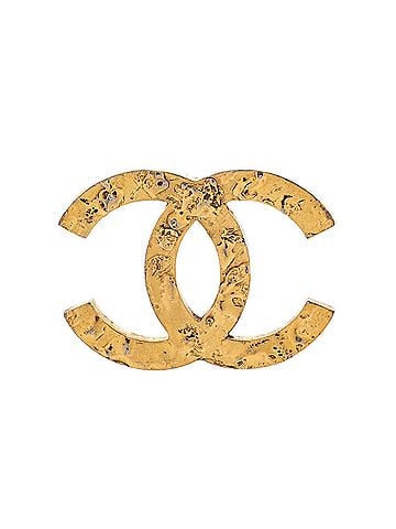 Chanel CC Brooch Textured Metal (view 1)