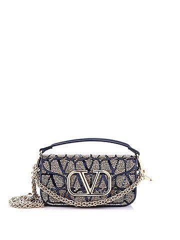 Valentino Garavani VLogo Loco Flap Shoulder Bag Embellished Leather Small (view 1)