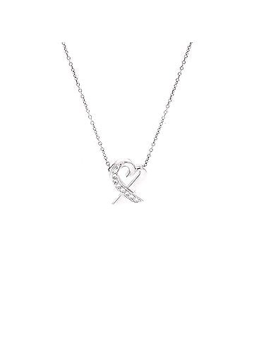 Tiffany & Co. Paloma Picasso Loving Heart Pendant Necklace 18K White Gold with Diamonds (view 1)