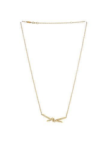 Tiffany & Co. Knot Pendant Necklace 18K Yellow Gold with Pave Diamonds (view 2)