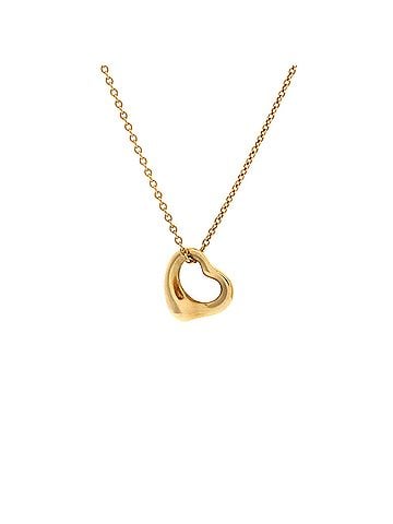 Tiffany & Co. Elsa Peretti Open Heart Pendant Necklace 18K Yellow Gold 11mm (view 1)