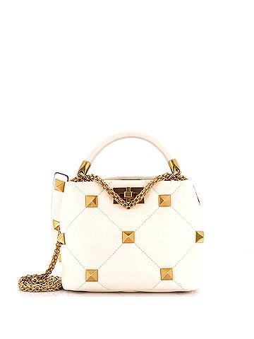Valentino Garavani Roman Stud Top Handle Bag Quilted Leather Small (view 1)