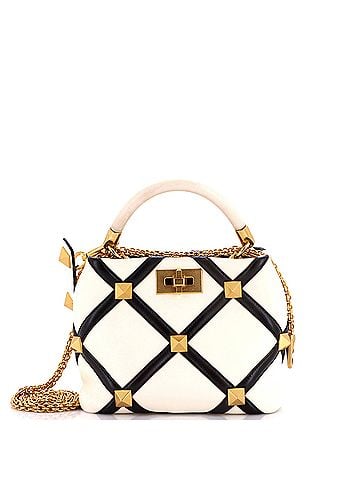 Valentino Garavani Roman Stud Top Handle Bag Quilted Leather Small (view 1)