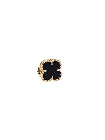 Van Cleef & Arpels Sweet Alhambra Stud Earrings 18K Yellow Gold and Onyx (view 2)