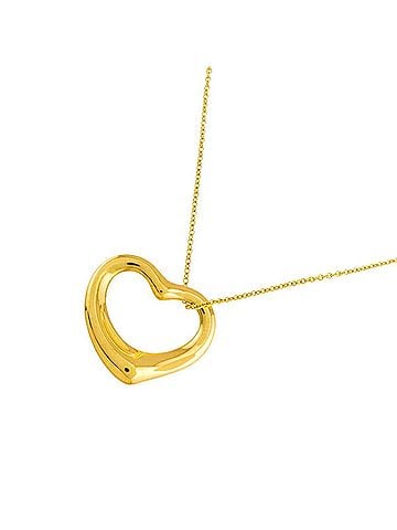 Tiffany & Co. Tiffany &amp; Co. Heart Necklace, 22mm wide, 41cm length, 18K YG Yellow Gold 750 Open Necklace (view 1)