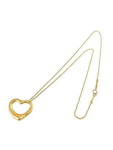 Tiffany & Co. Tiffany &amp; Co. Heart Necklace, 22mm wide, 41cm length, 18K YG Yellow Gold 750 Open Necklace (view 2)