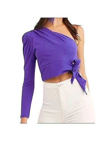 Free People One Shoulder Crop Top Long Sleeve T-Shirt (view 1)