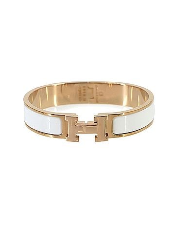 Hermès Hermes Clic H PM Bangle White Pink Gold (view 1)