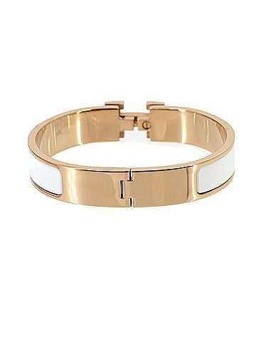 Hermès Hermes Clic H PM Bangle White Pink Gold (view 2)