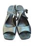 Nine West 100% Leather Solid Silver Heels Size 5 1/2 - photo 2