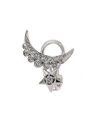 Chanel Chanel Comet Diamond Earring, 18K White Gold (750), Star Design, Single Earring (Pierced). (view 2)