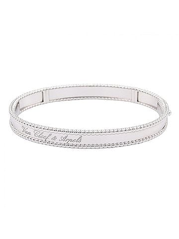 Van Cleef & Arpels Van Cleef &amp; Arpels Perlee Signature L Bracelet, 18K White Gold (18KWG), Women's, Silver Tone, VCARP3K800 (view 1)