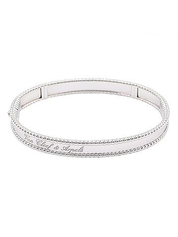 Van Cleef & Arpels Van Cleef &amp; Arpels Perlee Signature L Bracelet, 18K White Gold (18KWG), Women's, Silver Tone, VCARP3K800 (view 2)