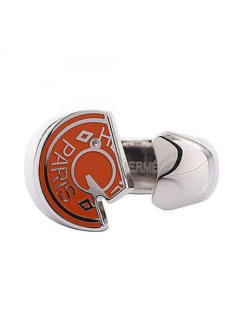 Hermès Hermes Carousel Ring - Metal Jewelry for Men and Women Silver/Orange Tones (view 1)