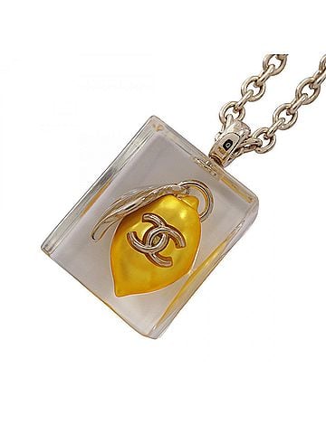Chanel Chanel D26C Coco Mark Lemon Necklace Jewelry GP (Gold Plated) Plastic Women's Gold Tone Yellow Clear (view 1)