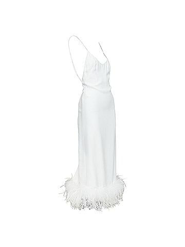 Miu Miu Miu Miu 2022 White Feather Slip Dress (view 1)