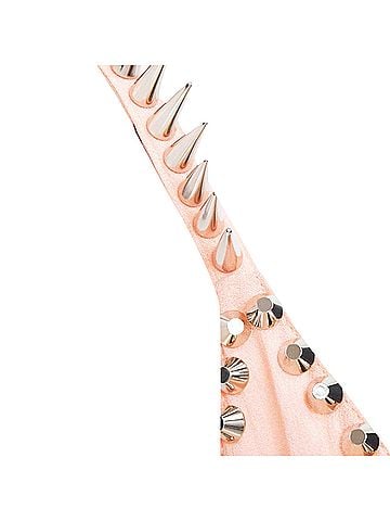 Miu Miu Miu Miu 2021 Pink Punk Spike Studded Plunge Neck Dress (view 2)