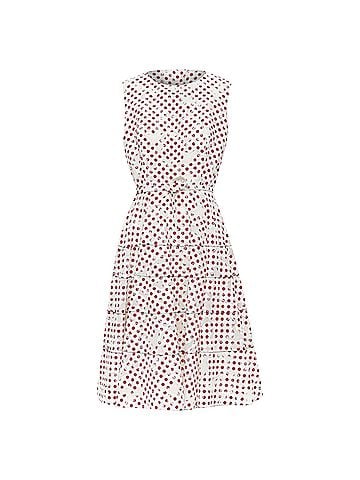Oscar De La Renta Oscar De La Renta Polkadot Floral Devore Dress (view 1)