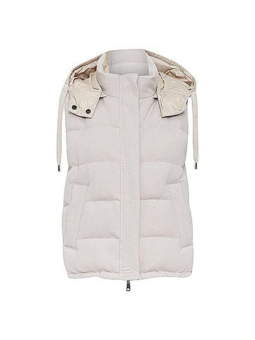 Brunello Cucinelli Brunello Cucinelli Cashmere Beige Puffer Vest (view 1)