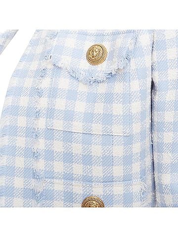 Balmain Balmain Plaid Tweed Cropped Jacket (view 2)