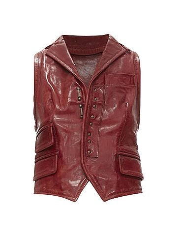 Dsquared2 Dsquared2 Distressed Leather Crop Vest (view 1)