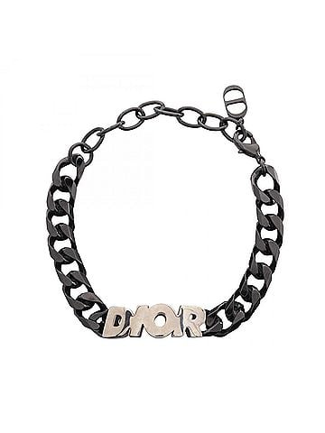 Christian Dior Christian Dior Dior ITALIC Bracelet, Metal Accessory, Men's, Black (view 1)